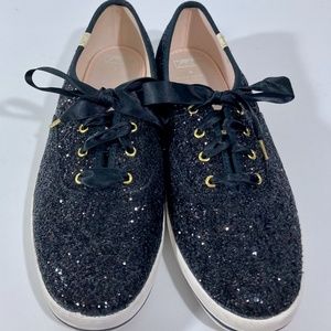KEDS x Kate Spade New York CHAMPION Black GLITTER Sneakers 11M